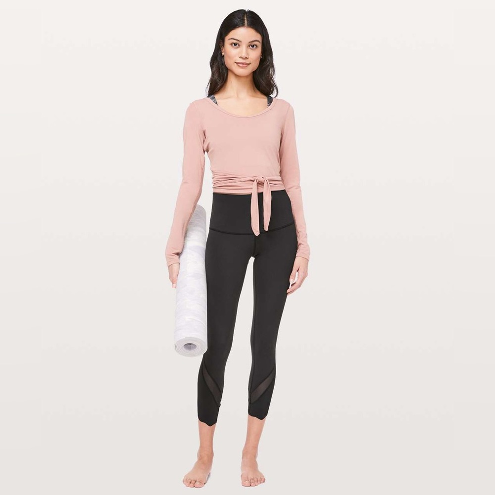 Lululemon Wunder Under Crop II Roll Down Scallop Full-On Luxtreme 24" Black
